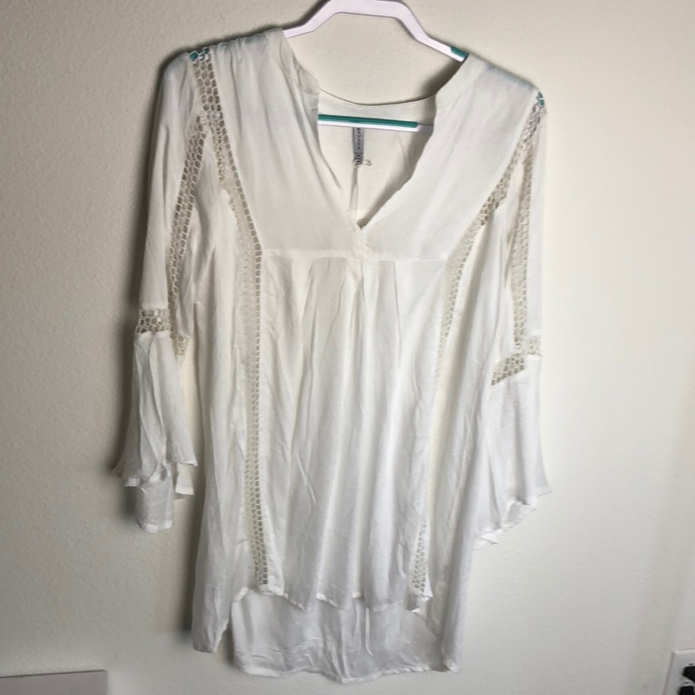 Raviya Long Flowy High Low Blouse Size M - Picture 2 of 8